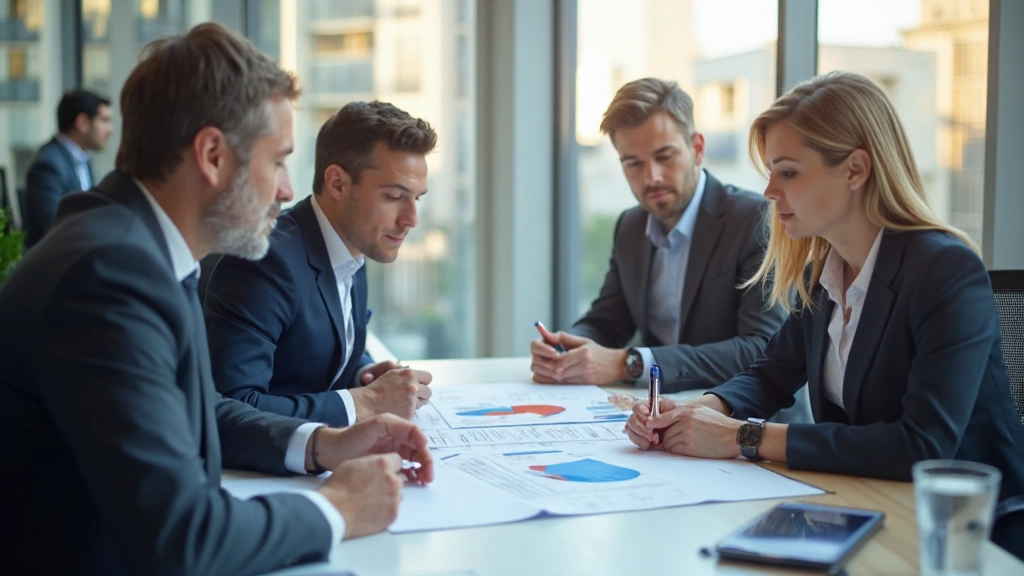 Команда финансистов проводит совещание по результатам анализа структуры расходов