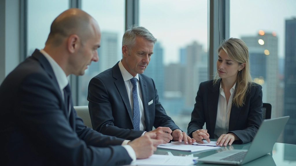 Финансовый профессионал проводит деловую встречу и обсуждает инвестиционные стратегии